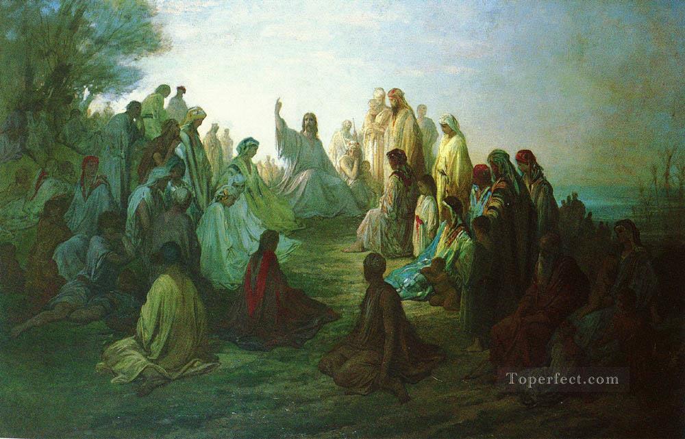 イエス・プレシャン・シュール・ラ・モンターニュ 画家 ギュスターヴ・ドレ 宗教的キリスト教徒油絵